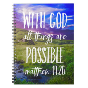 Carnet Tout est possible Bible Verse Christian