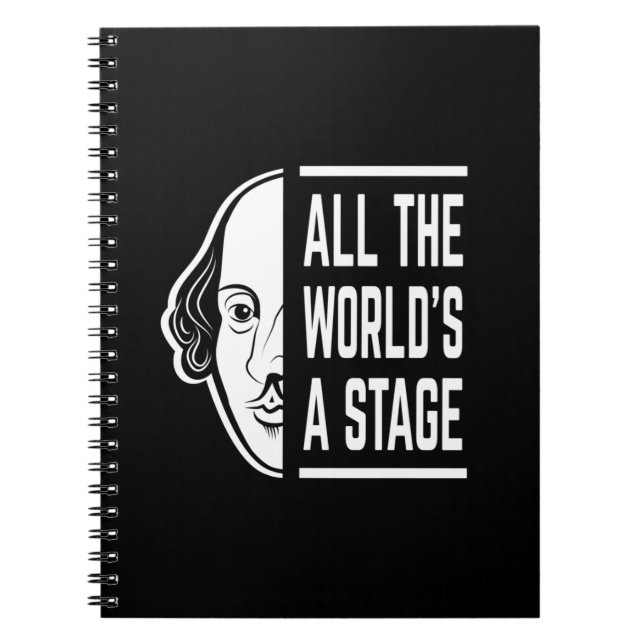 Carnet Toute la scène mondiale Thespian Shakespeare Citat (Devant)
