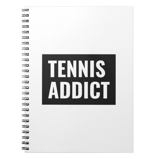 Carnet Toxicomane de tennis Citation drôle d'athlète en n (Devant)
