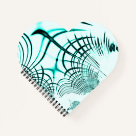 Carnet Trace courbée cyan aqua croisée sur arrière - plan
