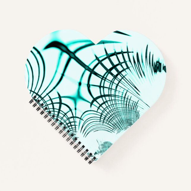 Carnet Trace courbée cyan aqua croisée sur arrière - plan (Devant)