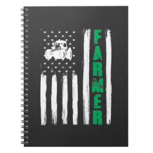 Carnet Tracteur paysan du drapeau américain patriotique 