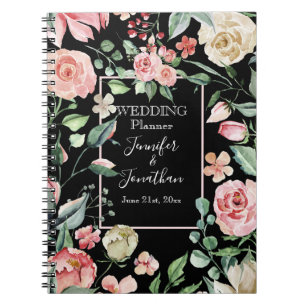Carnet Traditional Victoran Pink Rose Wedding Planner