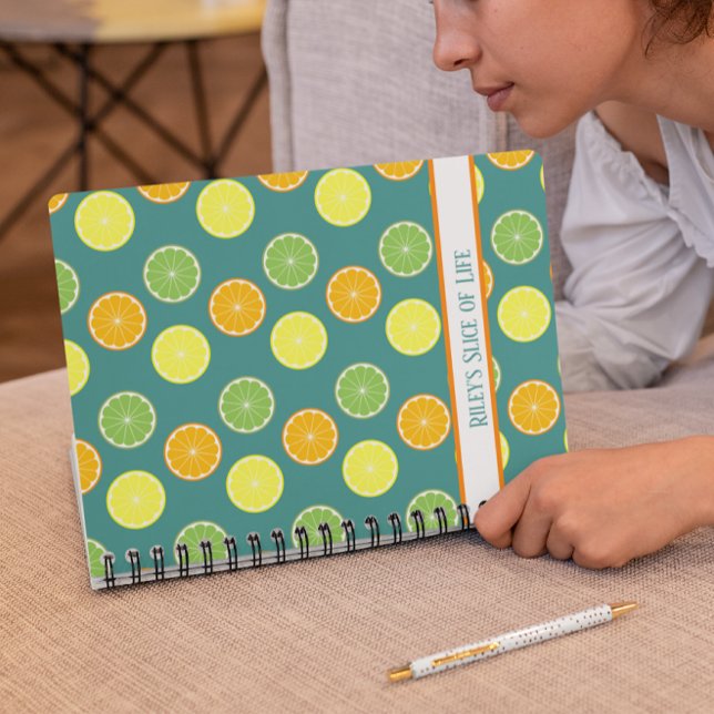 Carnet Tranches d'agrumes bleu Turquoise (Créateur téléchargé)