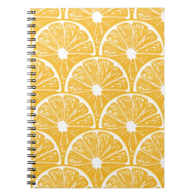 Carnet Tranches orange, motif de fruits tropicaux (Devant)