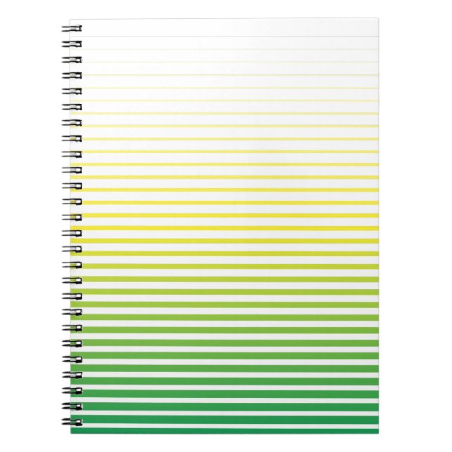 Carnet Tranquillité équilibre lignes vert et jaune (Devant)