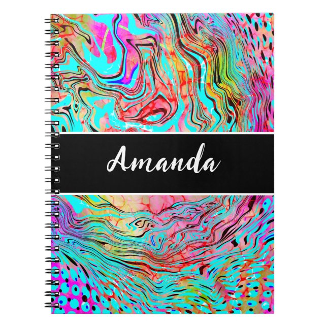Carnet Tranquillité personnalisée Art Abstrait Fluide (Devant)