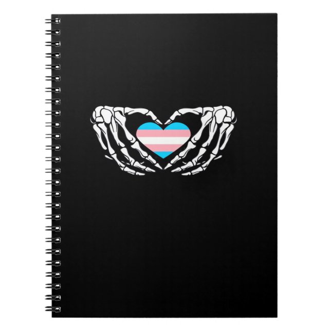 Carnet Trans Pride Skeleton Halloween Transgenre Goth He (Devant)