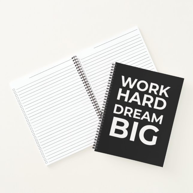 Carnet Travailler Dur Rêve Gros Spiral (Intérieur)