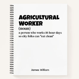 Carnet Travailleur agricole - Drôle idée cadeau