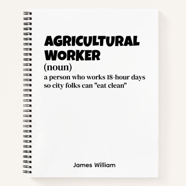 Carnet Travailleur agricole - Drôle idée cadeau (Devant)