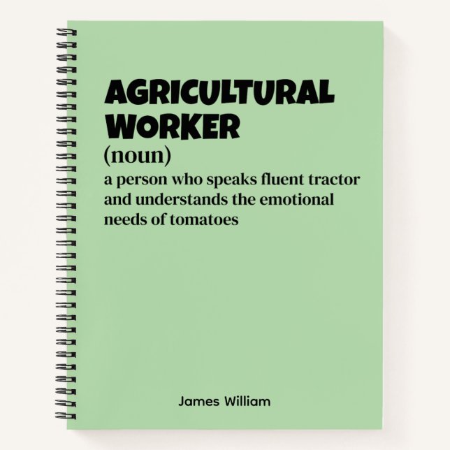 Carnet Travailleur agricole - Humour de bureau et de terr (Devant)