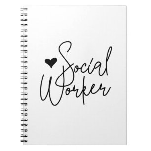 Carnet Travailleur social mignon cursif