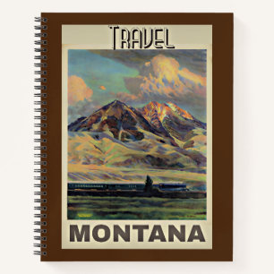 Carnet Travel Montana, poster vintage,