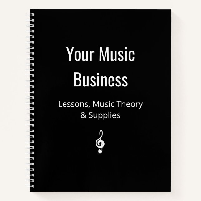 Carnet Treble Clef Music Business Classic Noir (Devant)