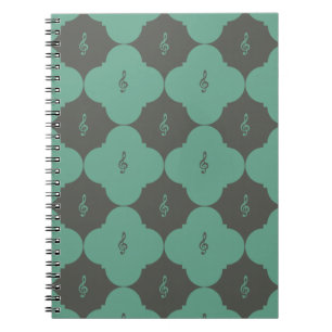 Carnet Treble Clef Quatrefoil Motif