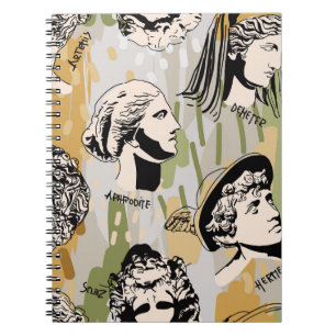 Carnet Trending Greek Gods Art Portrait Motif sans coutur
