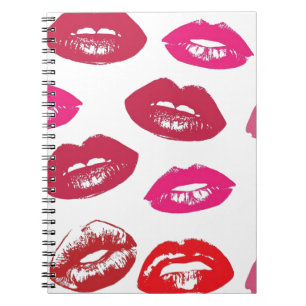 Carnet Trending Kisses motif luscious lèvres roses mwah!