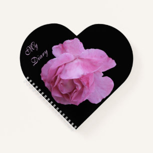 Carnet Trendy floral boho rose rose poule glam noir migno
