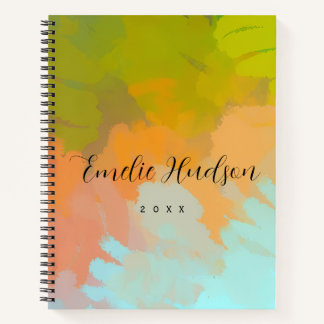 Carnet  Trendy minimalist  abstract watercolor spiral 