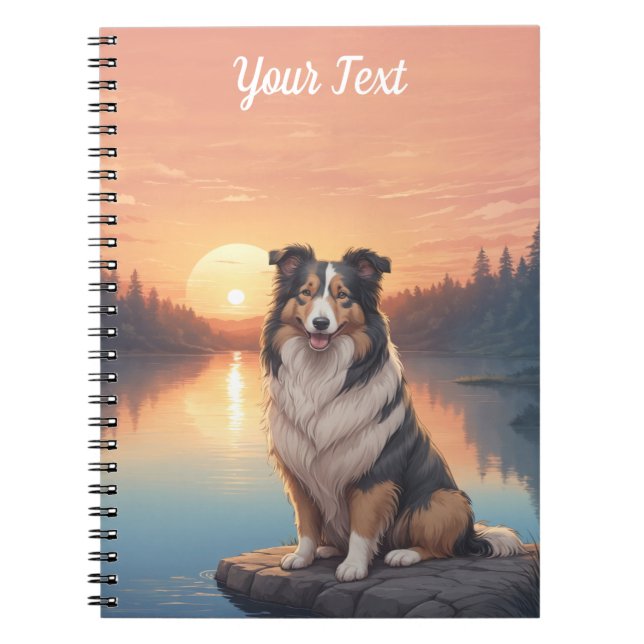 Carnet Tri Collie couleur par lac (Devant)