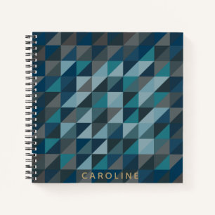 Carnet Triangle géométrique Motif Turquoise Bleu Person