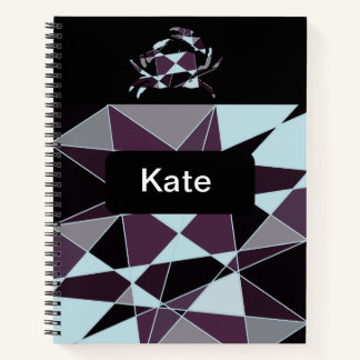 Carnet Triangle noir gris blanc bordeaux Abstrait