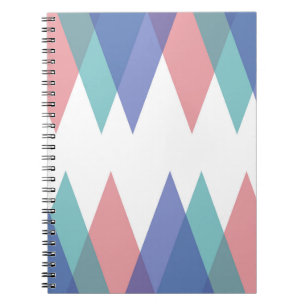 Carnet Triangles bleu et corail
