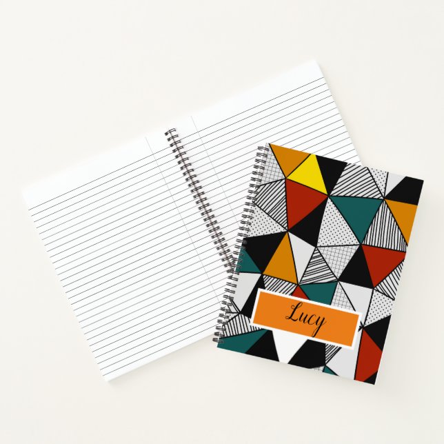 Carnet triangles colorés motif géométrique (Intérieur)