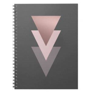 Carnet triangles géométriques de feuille d'or rose clai
