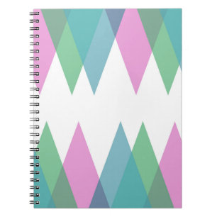 Carnet Triangles rose et vert