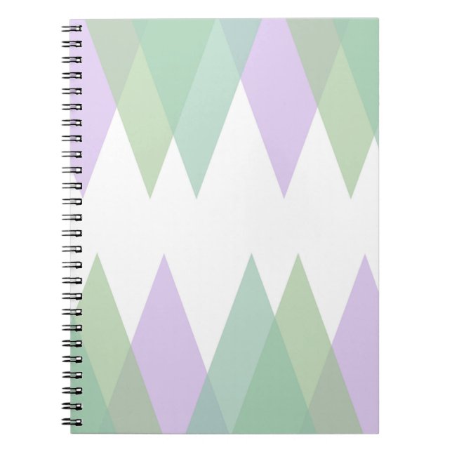 Carnet Triangles vert et lilas (Devant)