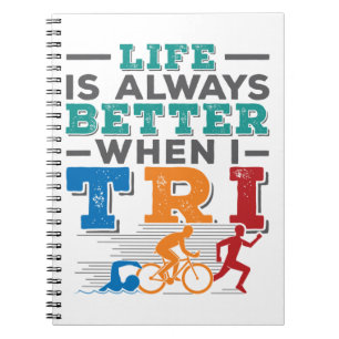 Carnet Triathlon La Vie Funny Est Toujours Meilleure Quan