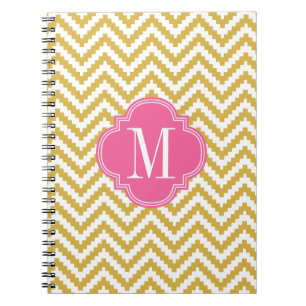 Carnet Tribal aztèque beige de Chevron d'or personnalis