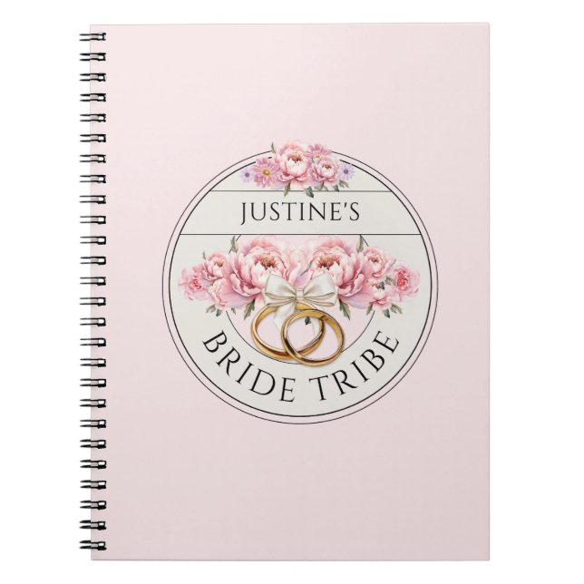Carnet Tribu de mariée fleurs personnalisées (Devant)