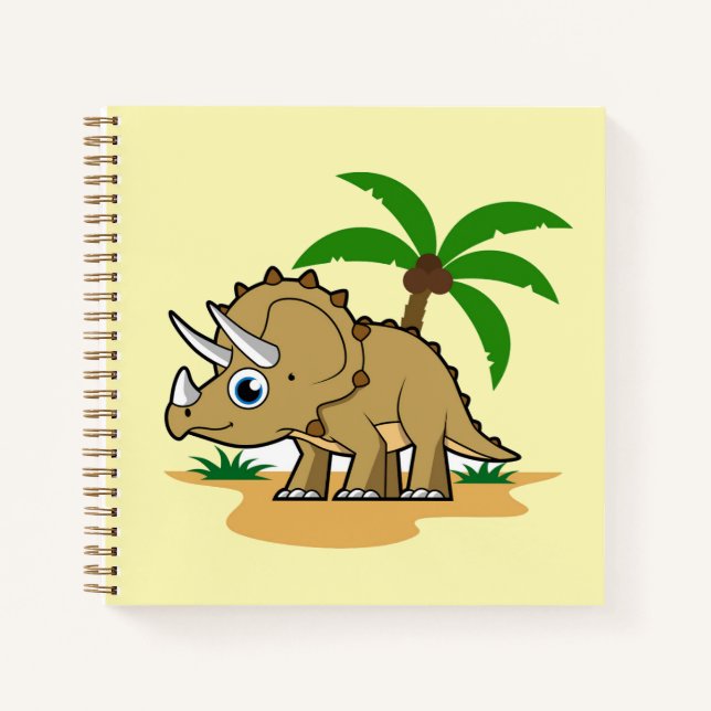 Carnet Tricératops Dans Un Climat Tropical. (Devant)