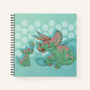 Carnet Tricératops donnant des fleurs