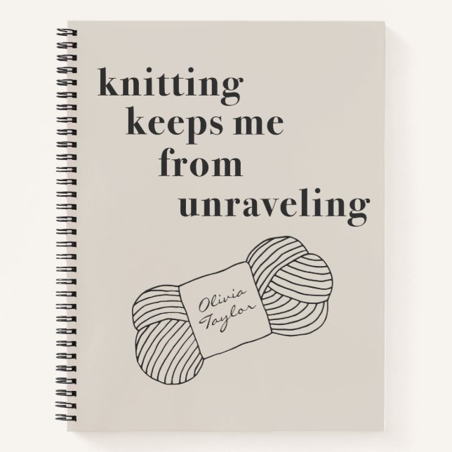 Carnet Tricot amusant Devis de projet Nom personnalisé (Devant)