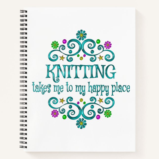 Carnet Tricot Happy Place (Devant)