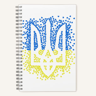Carnet Trident de l'emblème ukrainien tryzub dispersant l