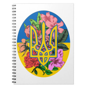 Carnet Trident ukrainien et drapeau de l'Ukraine avec des