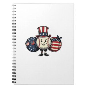 Carnet Trio de baseball patriotique Vintage Vector Shirt_