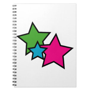 Carnet Trio d'étoiles néon brillantes