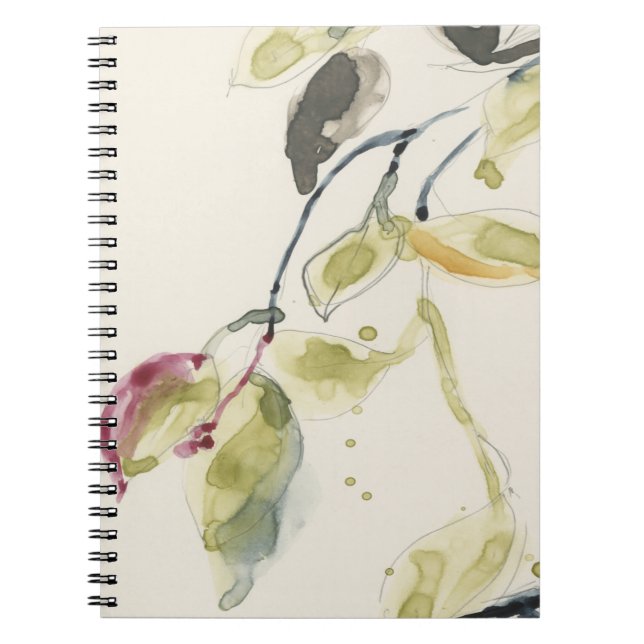 Carnet Triptyque de branche feuille aquarelle (Devant)