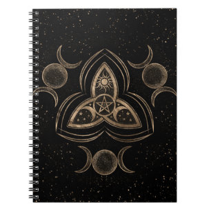 Carnet Triquetra Triple Moon Ornement avec Pentagramme