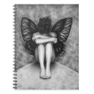 Carnet triste de fille de papillon