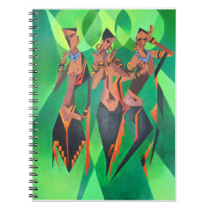 Carnet Trois Femmes Noires Traditionnelles Ethniques Dans