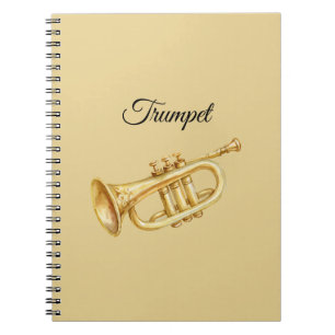 Carnet Trompette Instrument de Musique en Or