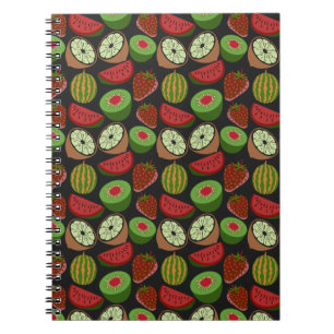 Carnet Tropical fruit seamless pattern colorful