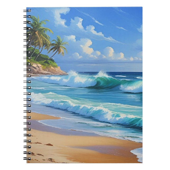 Carnet Tropical Island, beautiful blue, (Devant)